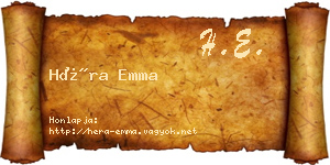 Héra Emma névjegykártya